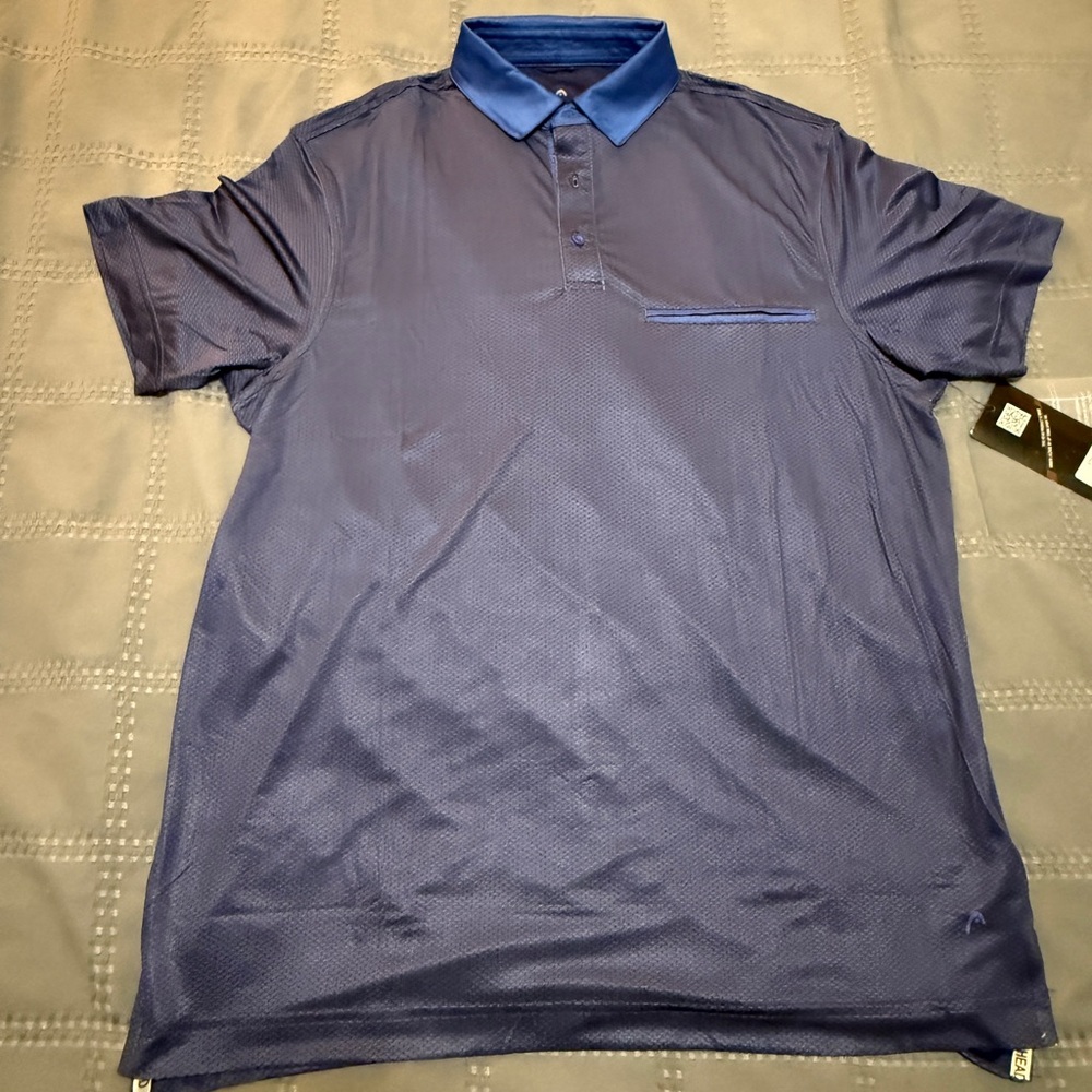 Blue Performance Polo Shirt with Modern Design